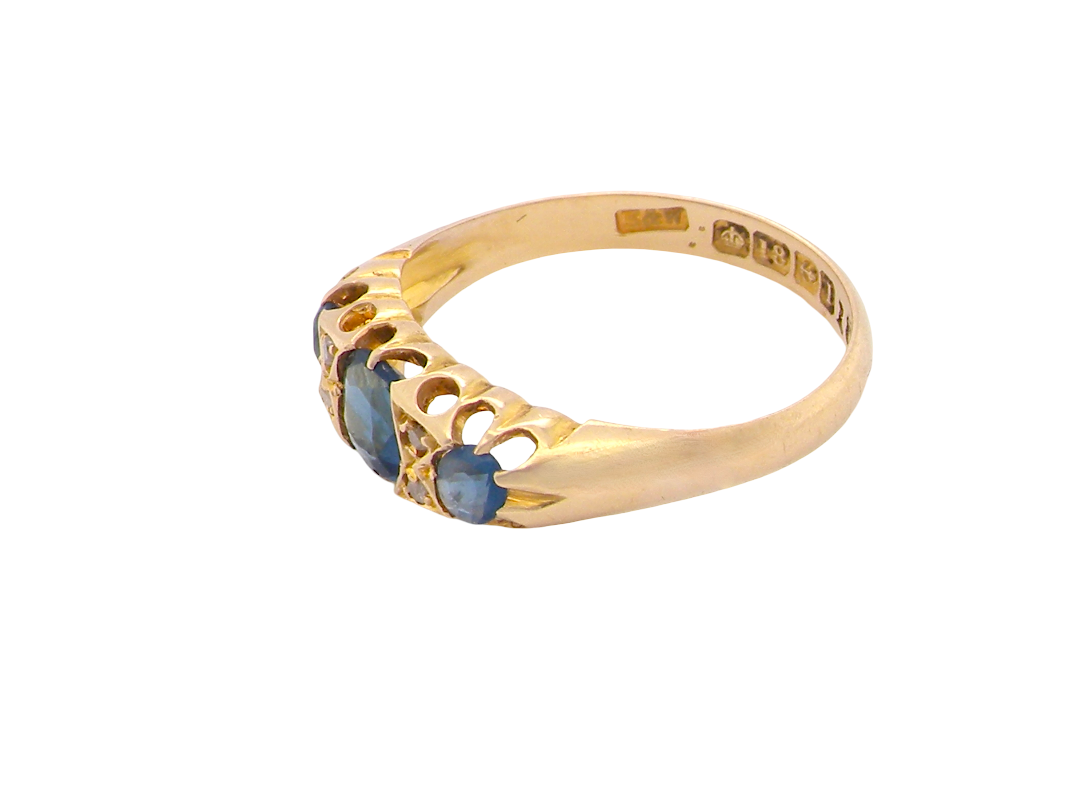 side A boat shaped ring, hallmarked in the UK, 1910 (Edward VIII last year as King)
