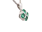 sde A delicate&nbsp; pendant crafted in 18ct white gold, featuring a cluster of four round emeralds, 