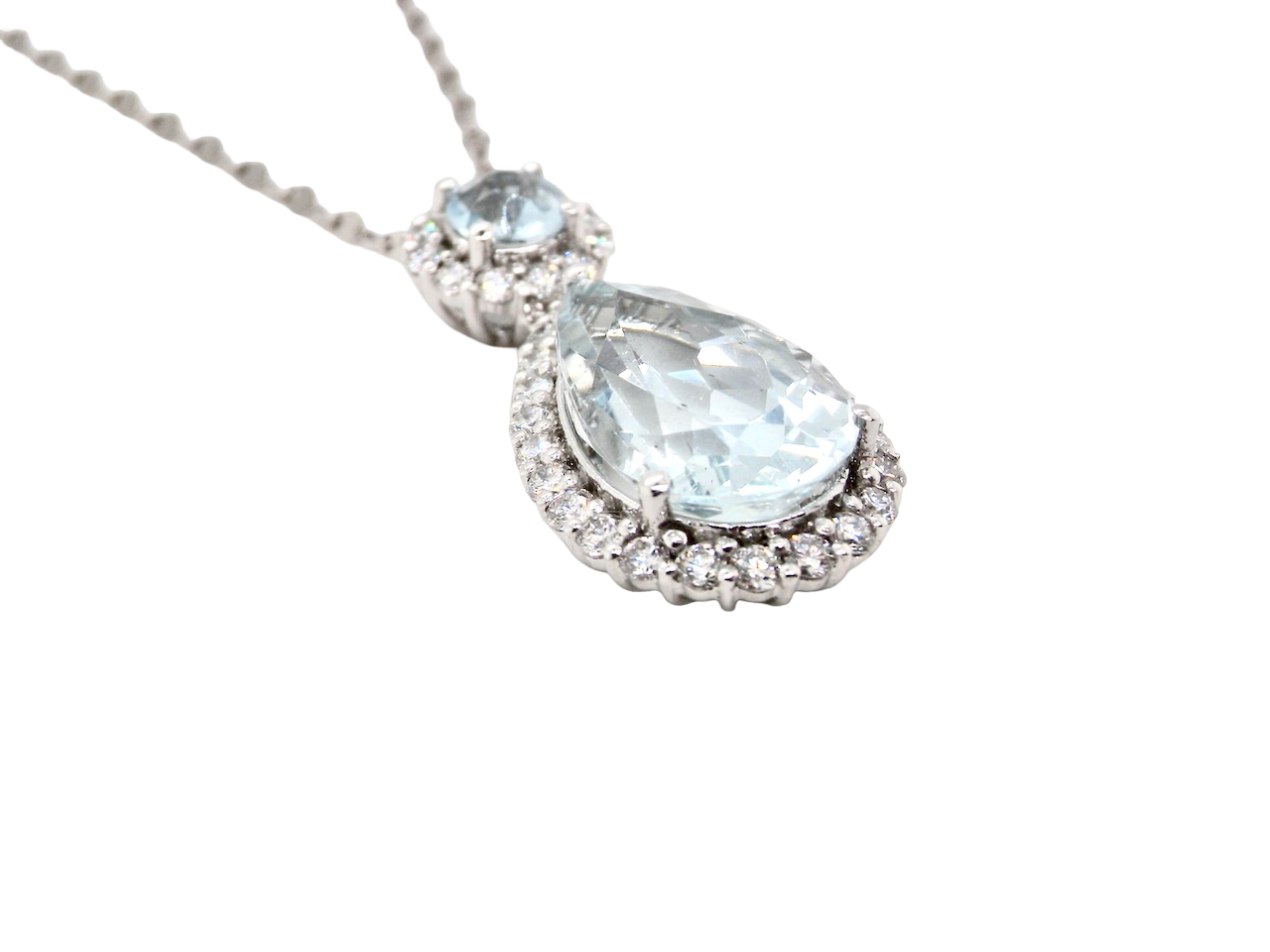 A fabulous Aquamarine and Diamond pendant