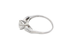 side A fine solitaire ring featuring an e lovely brilliant cut white diamond. Measures 6.3mm (est 0.85 carats) very bright white stone, colour H-i, clarity VS. Head depth 7mm.&nbsp;
