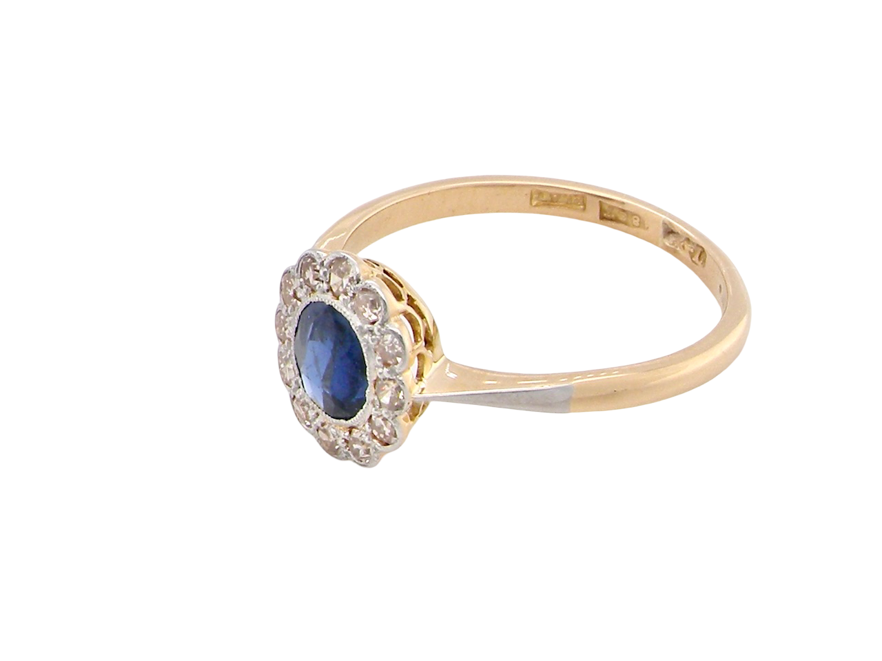 A pretty vintage Sapphire and Diamond cluster ring