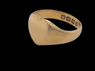 side A very unusual signet ring, hallmarked in Birmingham in 1900.

The head is heart shaped and measures 11x10mm. 