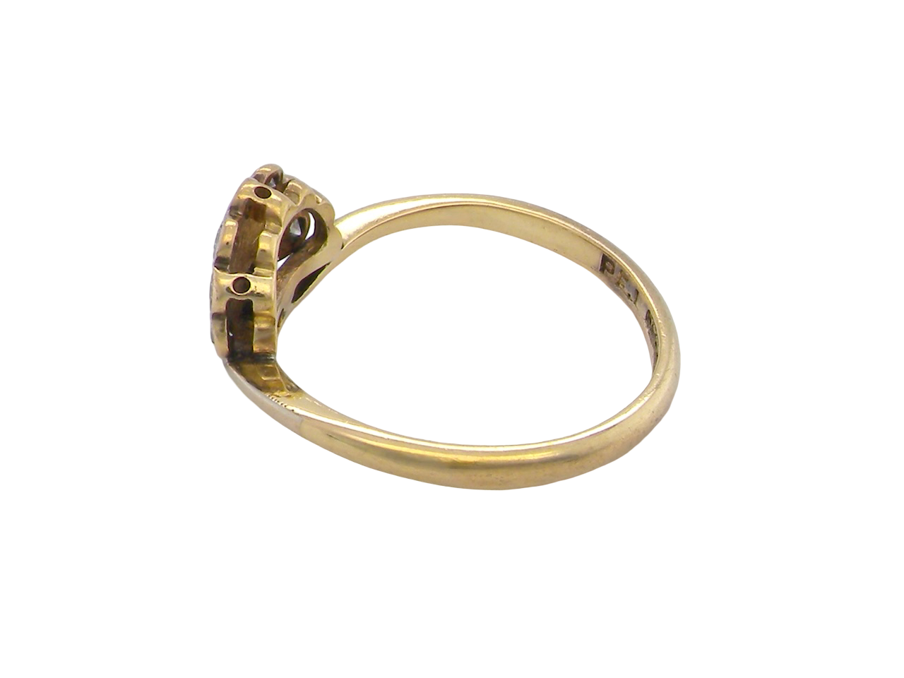 side An Edwardian Fan shaped Diamond Ring