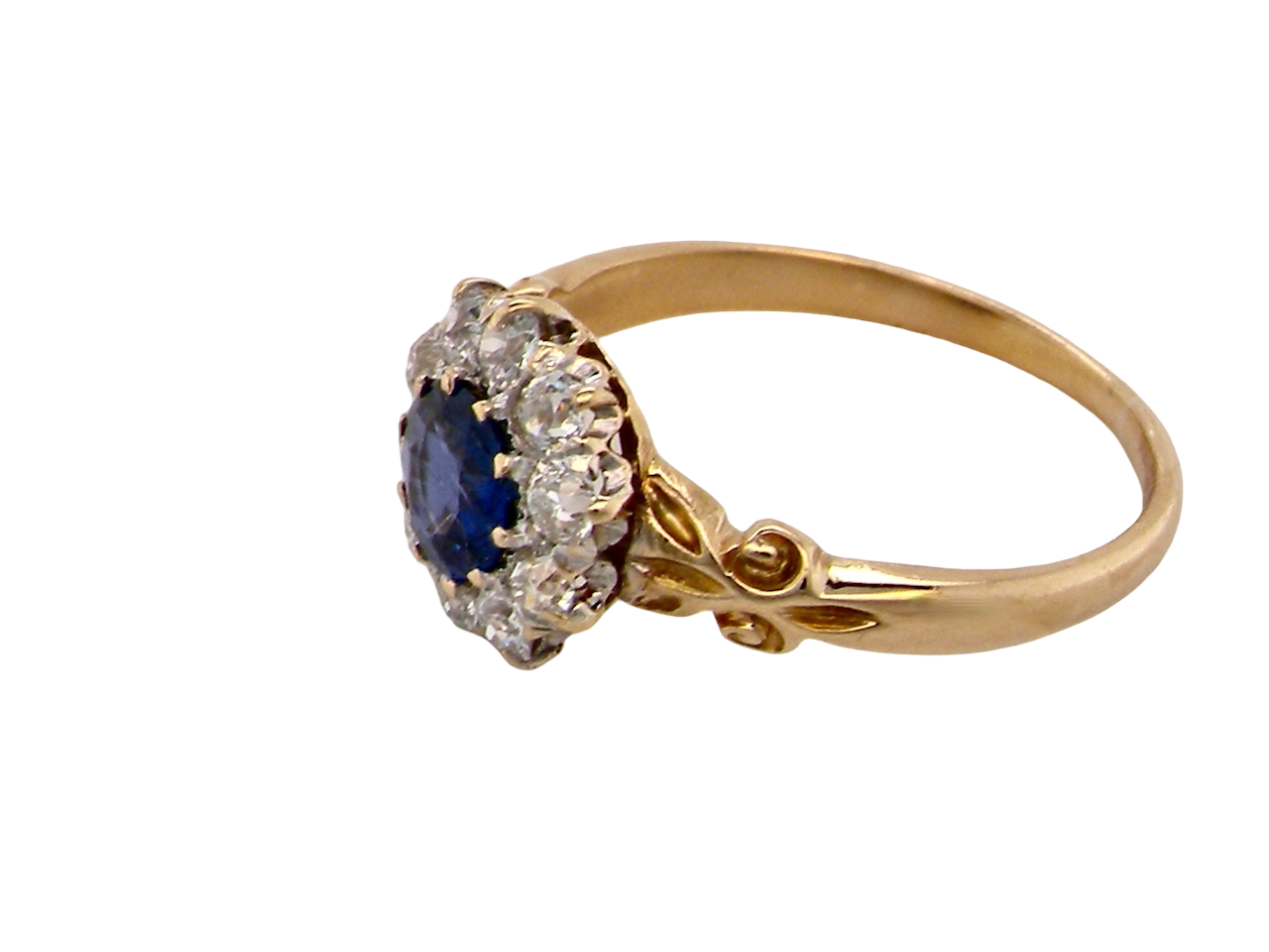 An antique Sapphire and Diamond cluster ring
