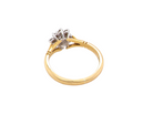 rear pretty cluster ring set with nine brilliant-cut white diamonds.
