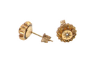 side pair of early 20th century earrings. Flower shaped,