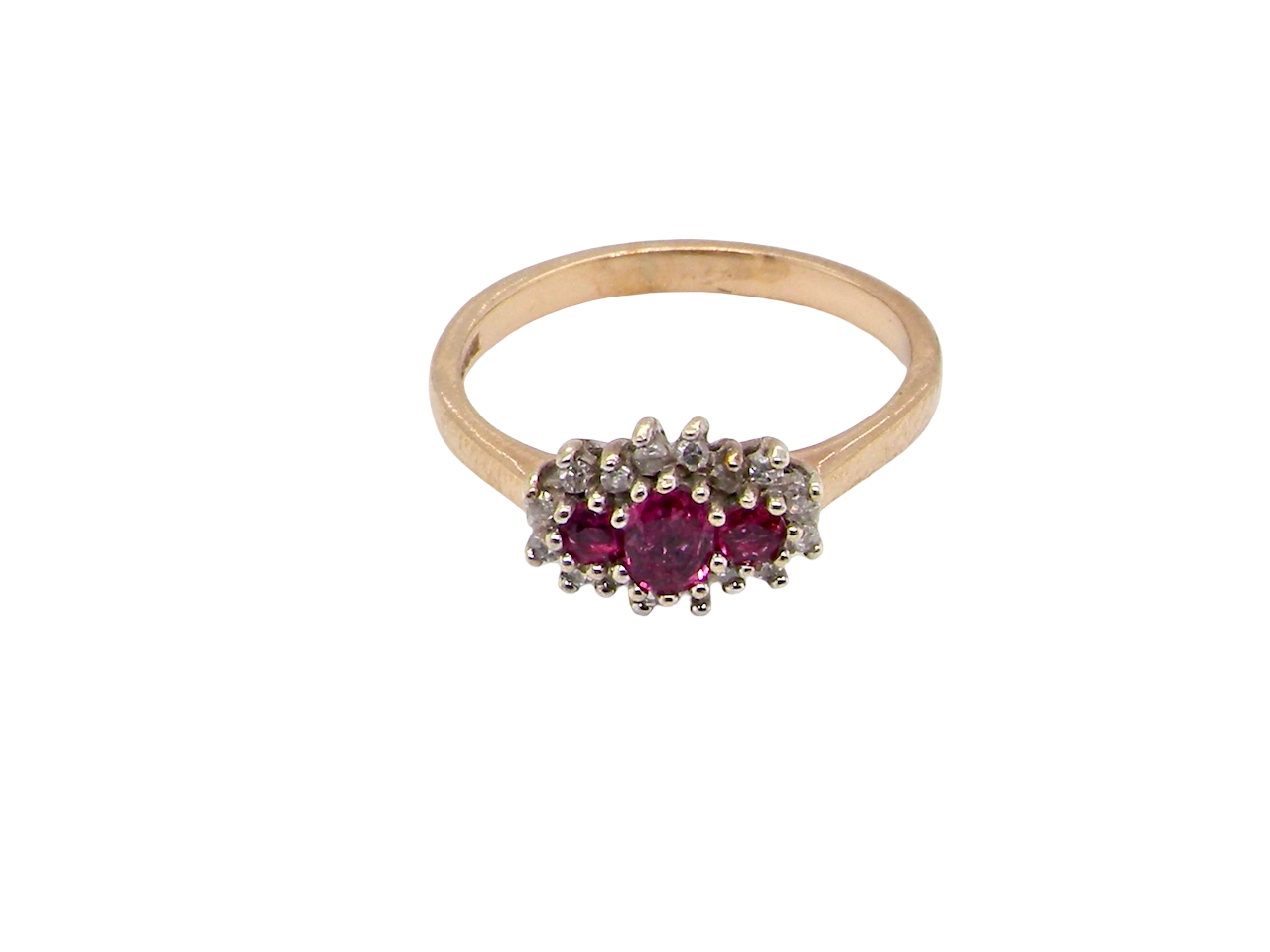 A Lovely 9 carat&nbsp; Gold Ruby and Diamond Cluster Ring&nbsp;