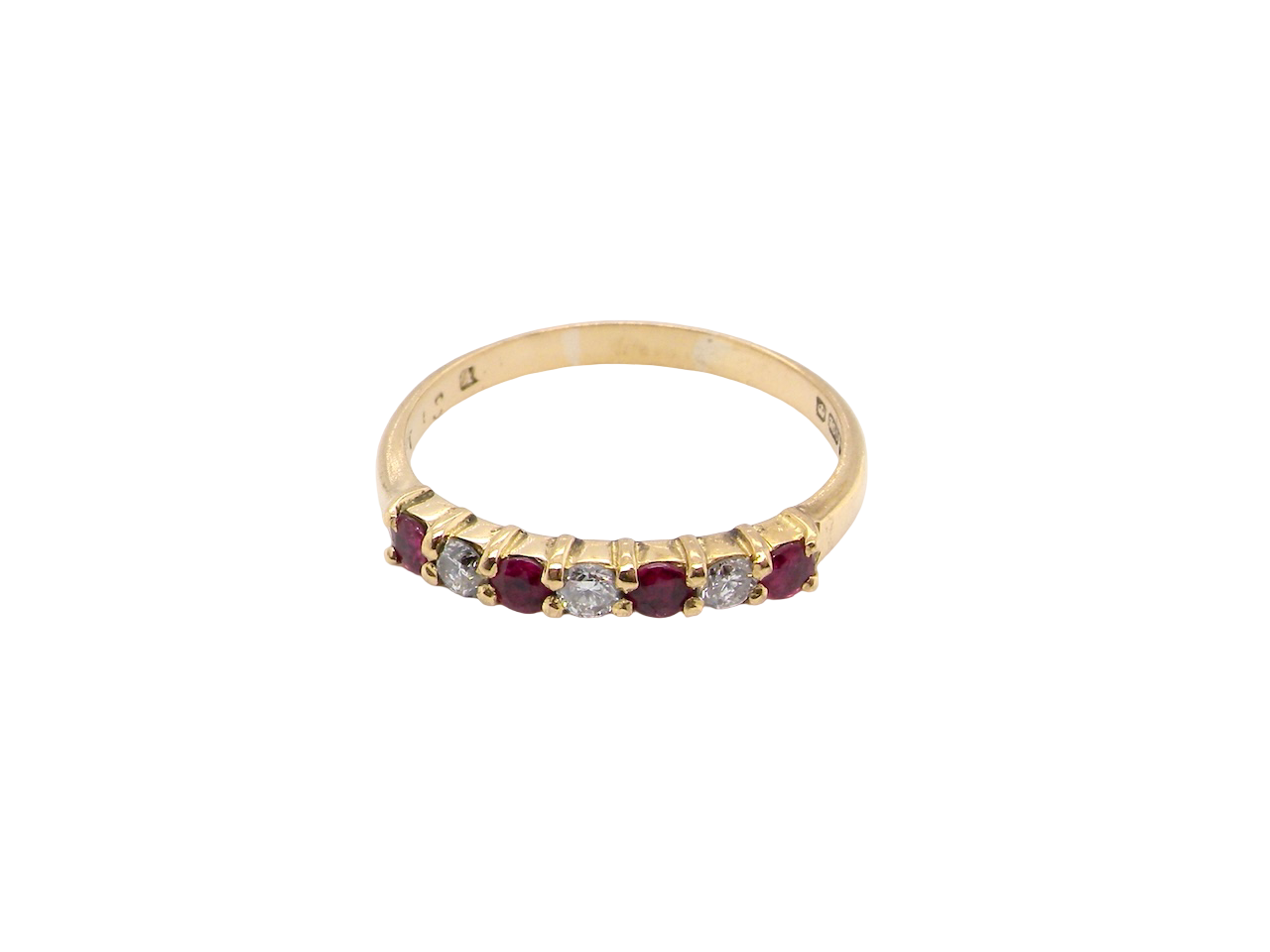 A Ruby and Diamond eternity ring 7 stone