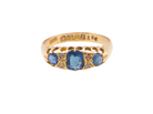 top view A boat shaped ring, hallmarked in the UK, 1910 (Edward VIII last year as King)
