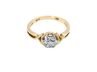 top view A classic 1980s cluster ring. Seven brilliant cut white diamonds , each 2.5mm (est 0.40 carats). Colour i-j, clarity Si. Claw set in white gold.