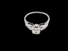 top view A fine solitaire ring featuring an e lovely brilliant cut white diamond. Measures 6.3mm (est 0.85 carats) very bright white stone, colour H-i, clarity VS. Head depth 7mm.&nbsp;
