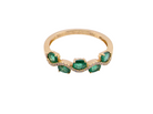top view A half hoop ring with a very attractive line of oval cut emeralds, each 4x3mm, a lovely deep grass green hue, and with very good clarity too.
