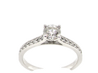 under view An elegant and timeless 18 carat white gold diamond solitaire ring,