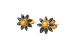 vintage daisy-shaped earrings, each beautifully set with marquise-cut sapphires.