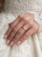 wedding dress with A simple yet highly traditional wedding . The D shape profile has been popular for decades and this ring at just under 4mm has a substantial weight of 3.8grams.
