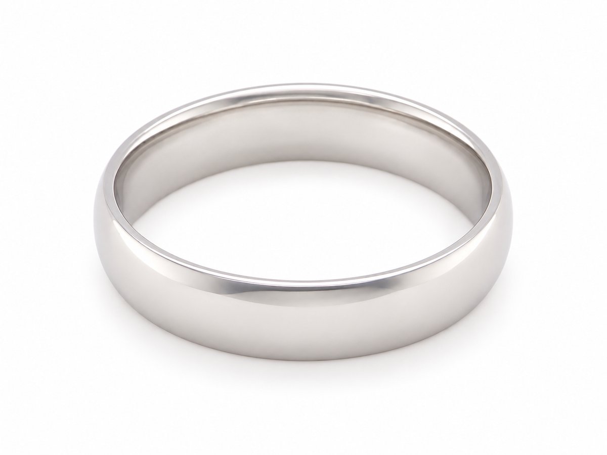 A classic dome-shaped metal band ring in a polished  finish, shown on a clean white background.