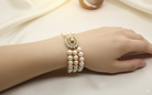 A stunning three row pearl bracelet