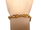 wrist exquisite early 20th century bracelet set with 4.5mm peridot and amethyst stones,