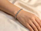 wrist view A blue topaz line bracelet