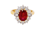  fabulous ruby and diamond cluster ring