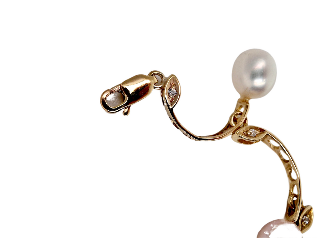 vintage pearl and zirconia bracelet