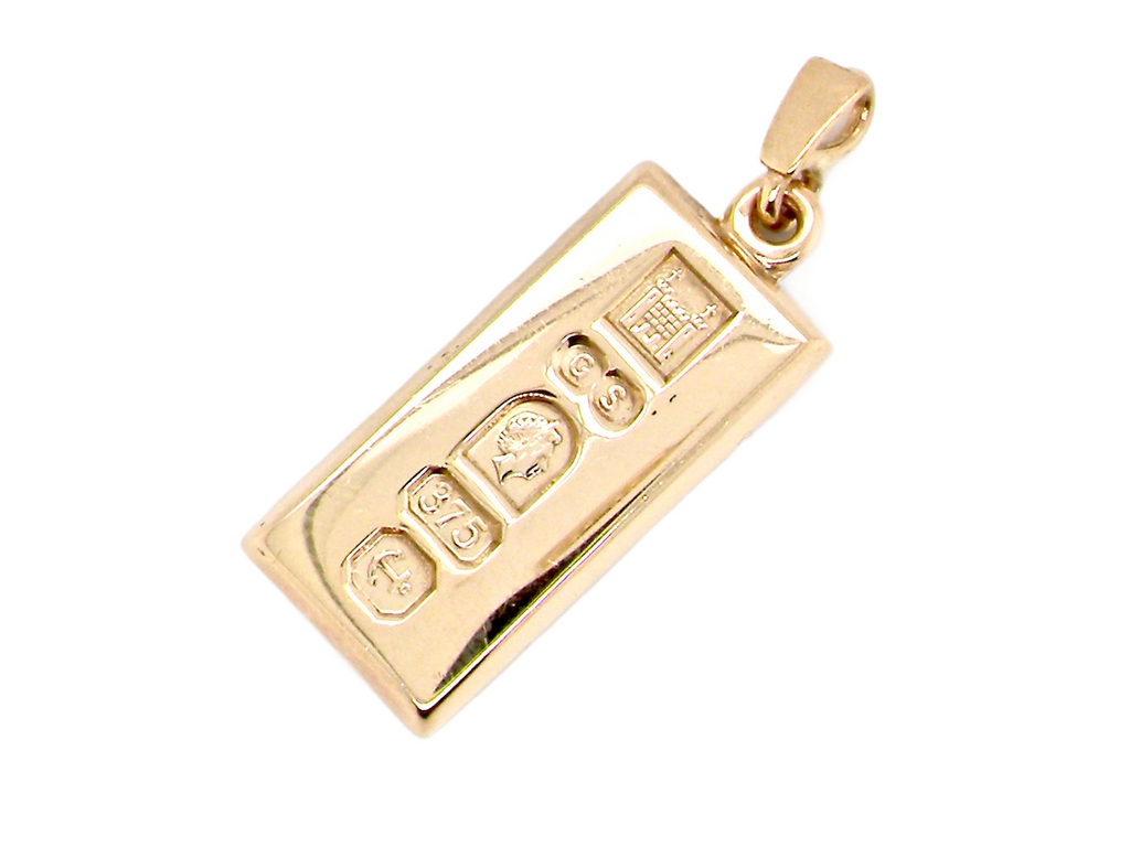 9 carat gold ingot pendant