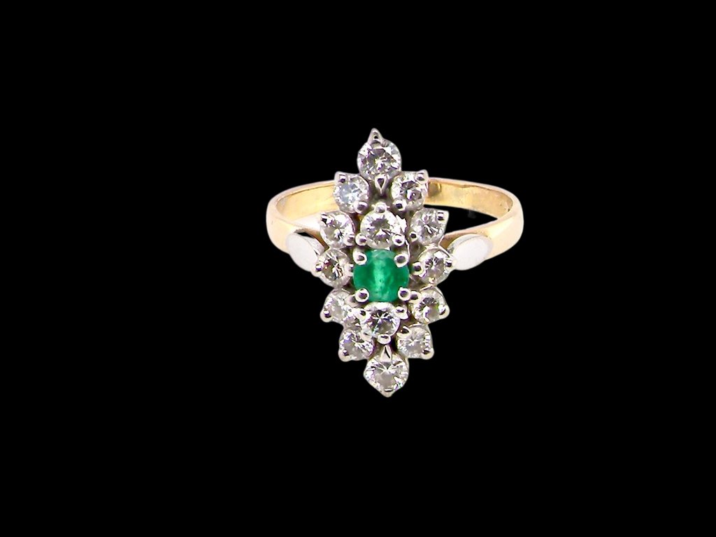 Vintage emerald and diamond ring