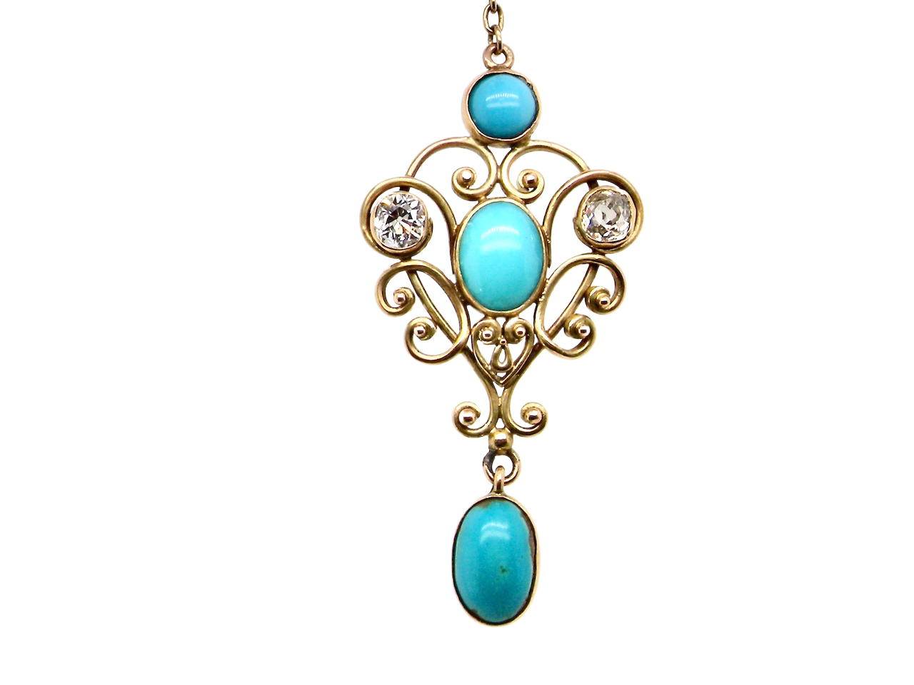 Turquoise hot sale diamond necklace