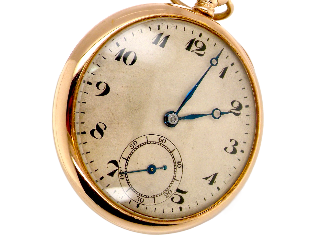 An open faced 9 carat gold pocket watch
