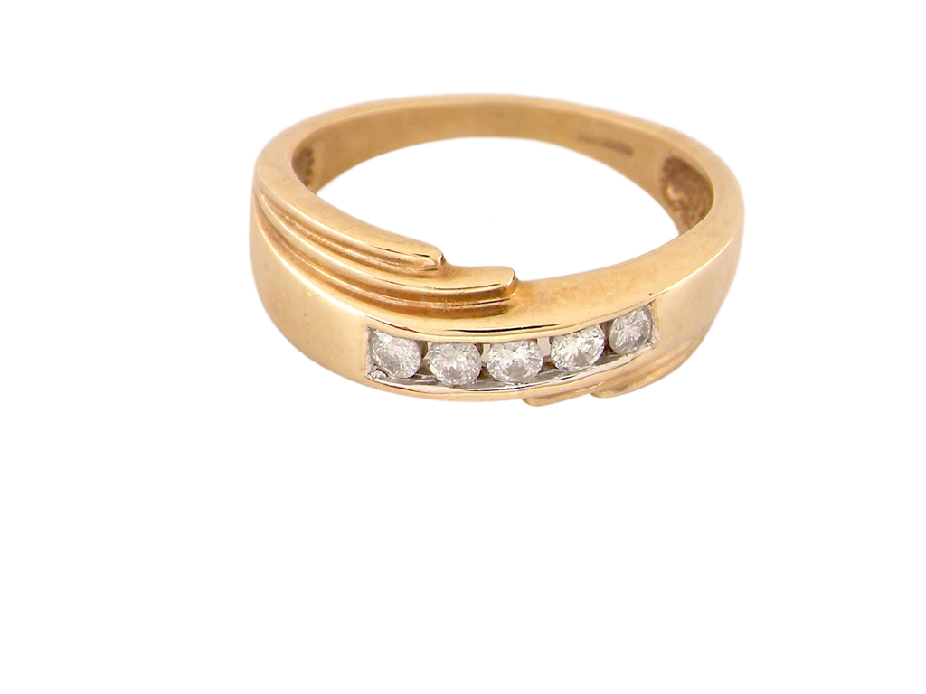 9 carat gold five stone diamond ring