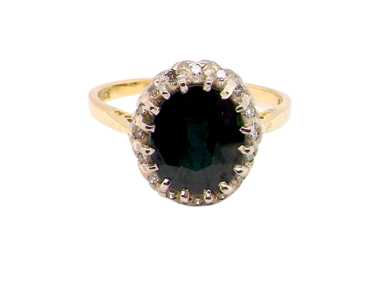 vintage sapphire and diamond cluster ring