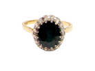 vintage sapphire and diamond cluster ring