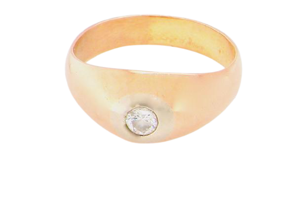 early 20th century heavy gypsy style diamond ring