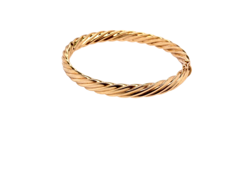 9 carat gold rope style bangle