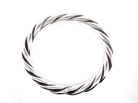 heavy silver twisted rope style bangle