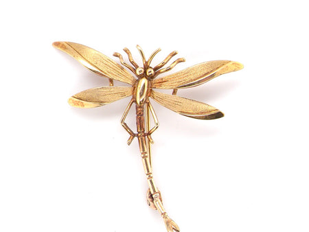 9 carat gold dragonfly brooch