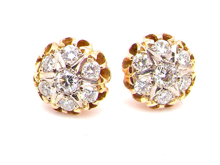 A fine pair of diamond cluster earrings