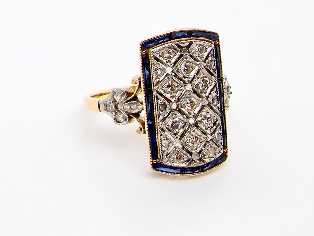 Art Deco sapphire and diamond ring