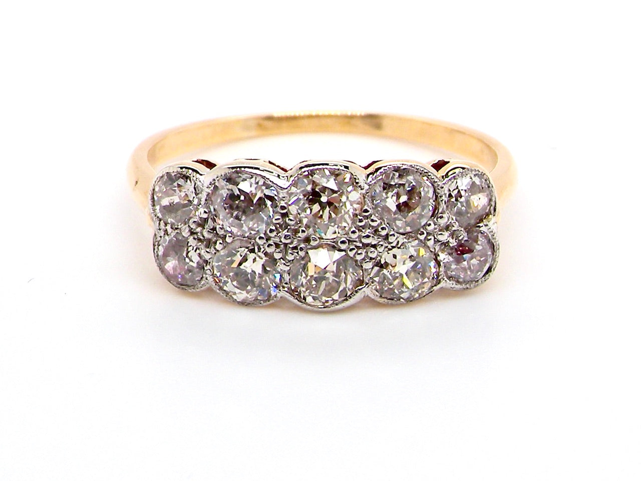 Edwardian diamond 2 row eternity ring