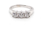 18 carat white gold three stone diamond ring