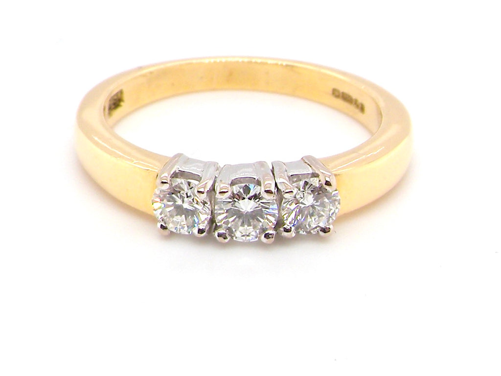vintage 3 stone diamond ring