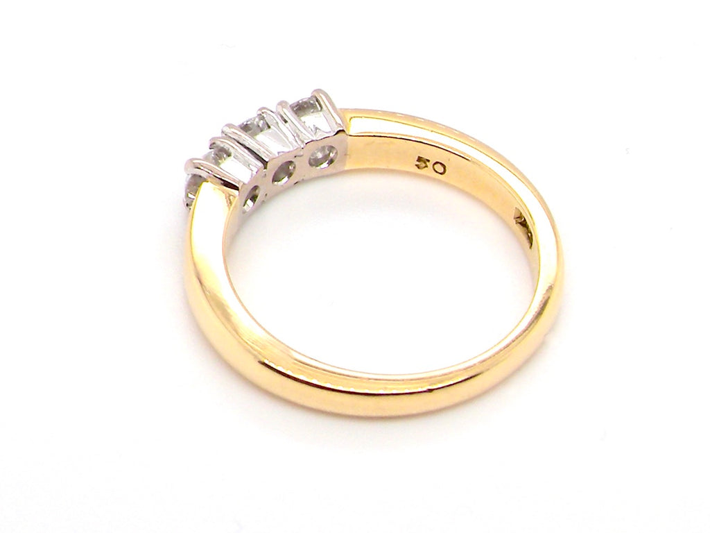vintage three stone diamond ring