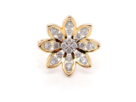 vintage diamond daisy shaped cluster ring