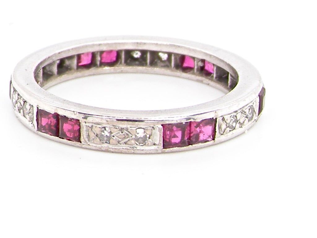 vintage ruby and diamond eternity ring