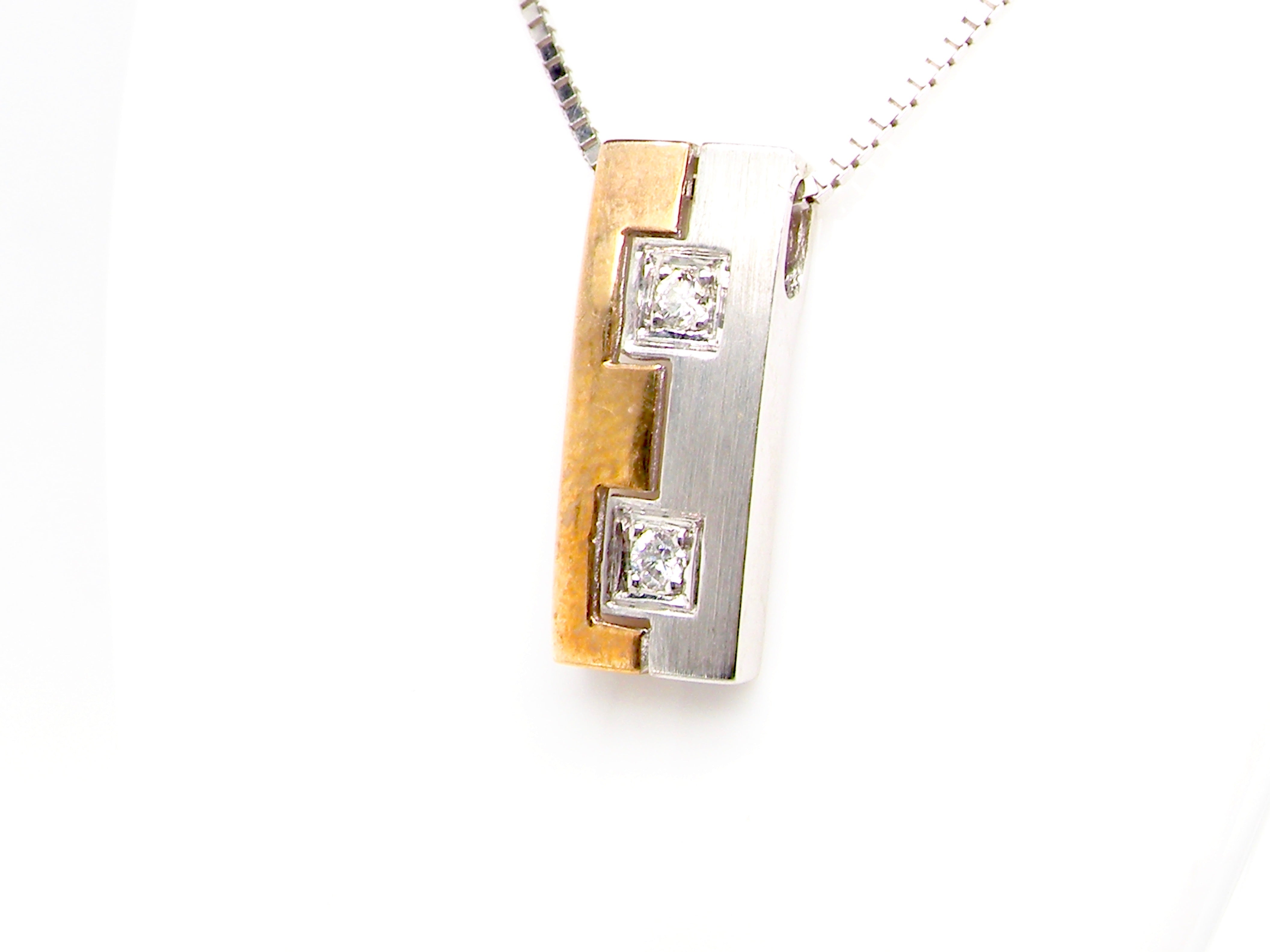 diamond block pendant