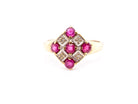 ruby and diamond cluster ring