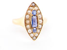 sapphire and pearl ring