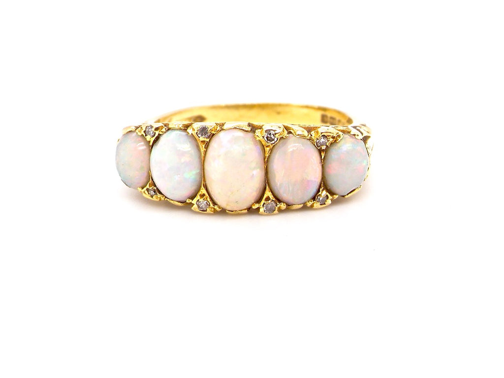 gold vintage opal dress ring