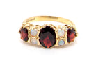 vintage garnet and opal dress ring