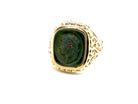 Vintage man's centurion head bloodstone signet ring